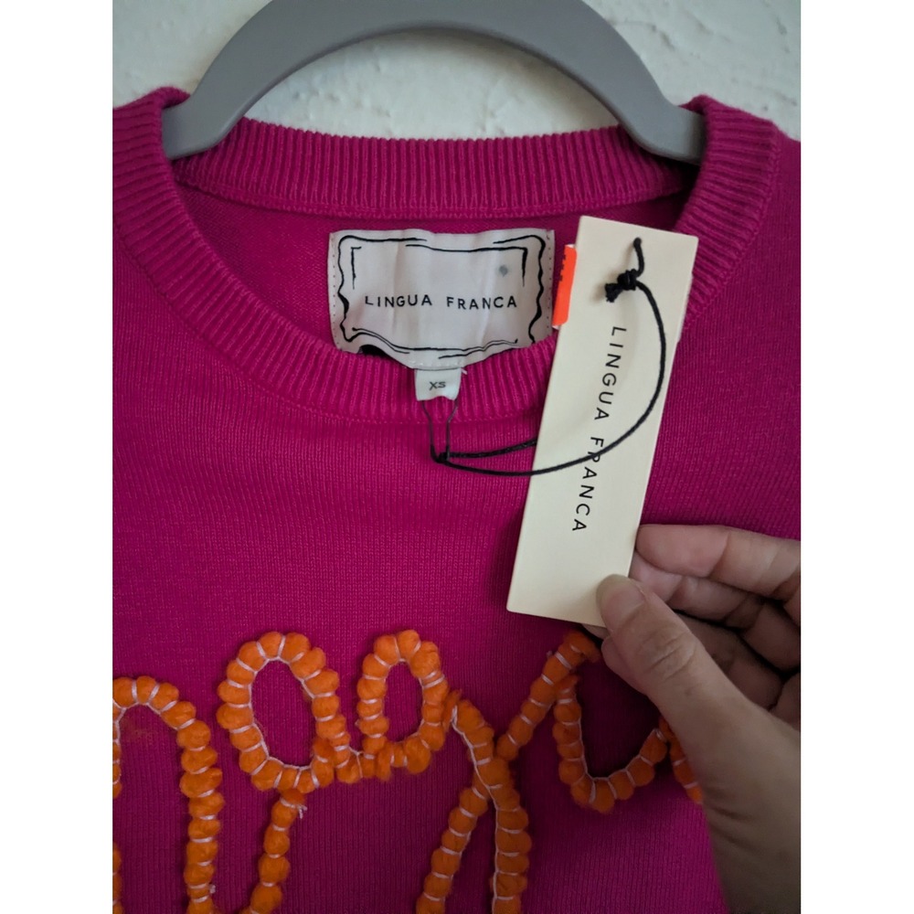 NEW Lingua Franca Magic in the Air crewneck‎ sweater size XS cotton silk blend - Picture 7 of 7